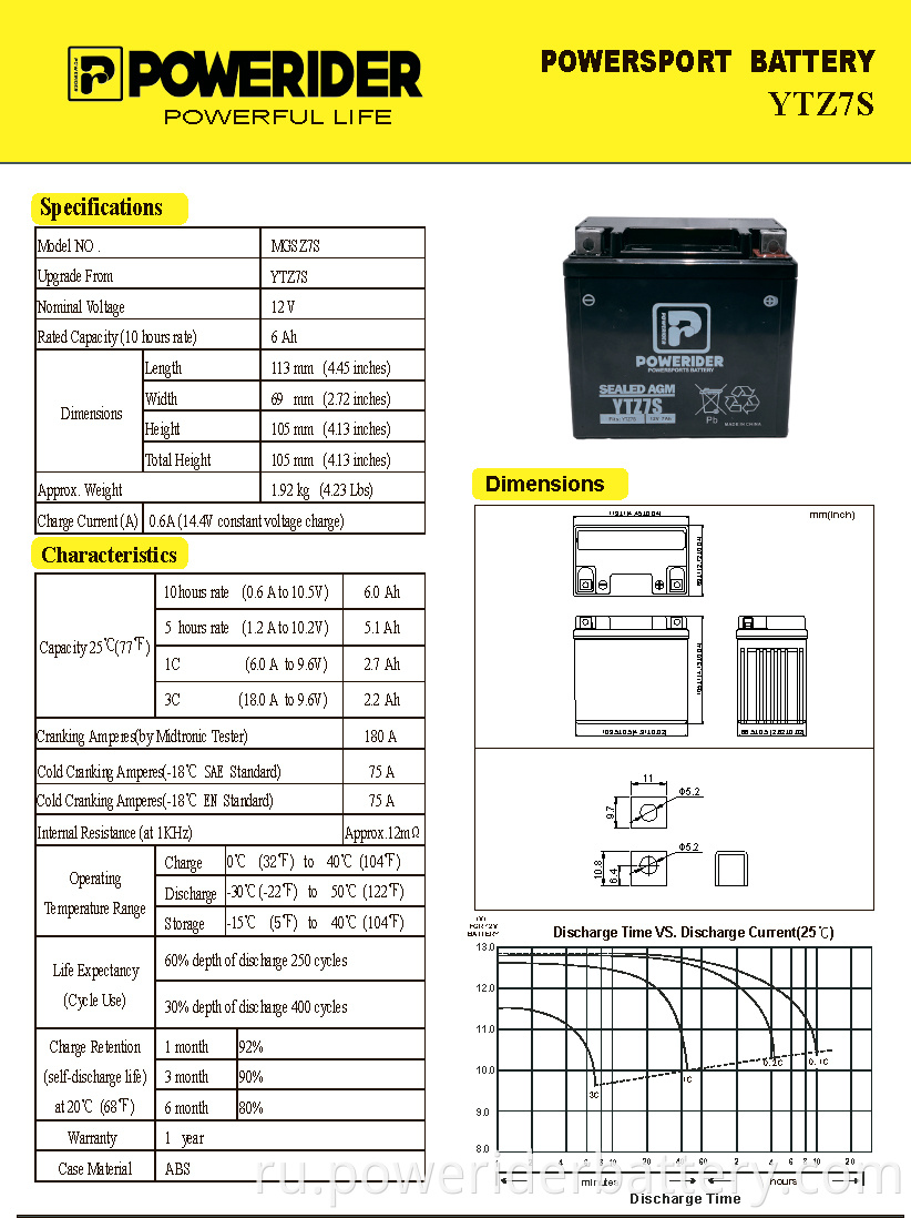 Agm motorcycle battery